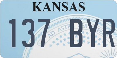 KS license plate 137BYR