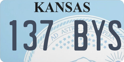 KS license plate 137BYS
