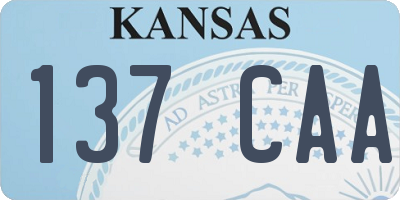 KS license plate 137CAA