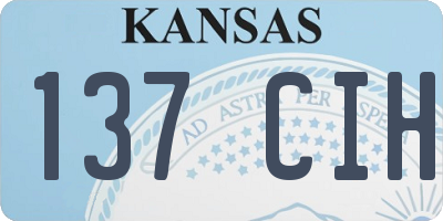 KS license plate 137CIH