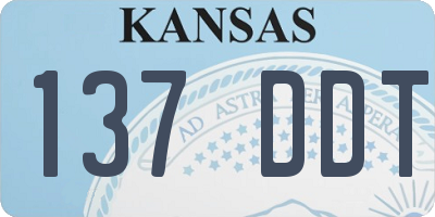 KS license plate 137DDT