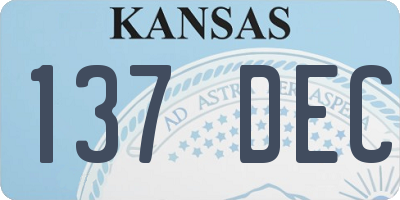 KS license plate 137DEC