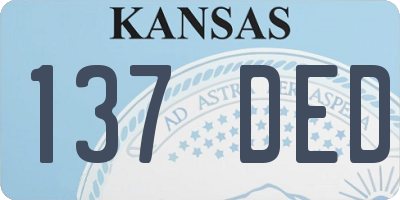 KS license plate 137DED