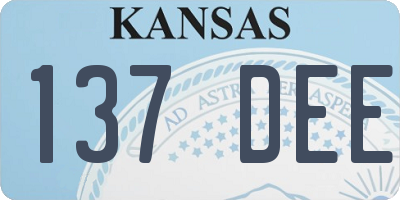 KS license plate 137DEE