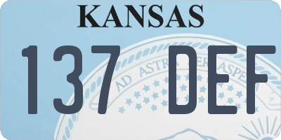 KS license plate 137DEF