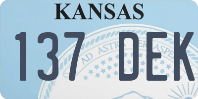 KS license plate 137DEK