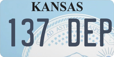 KS license plate 137DEP