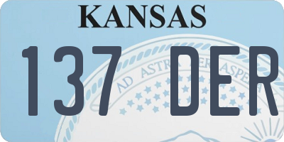 KS license plate 137DER