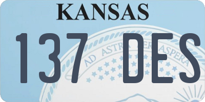 KS license plate 137DES