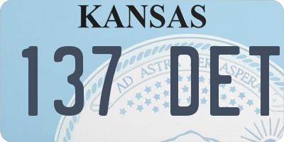 KS license plate 137DET