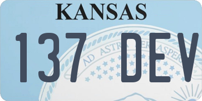 KS license plate 137DEV
