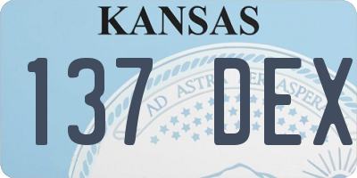 KS license plate 137DEX