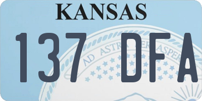 KS license plate 137DFA
