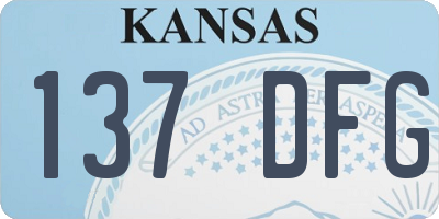 KS license plate 137DFG