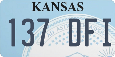 KS license plate 137DFI