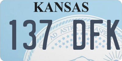KS license plate 137DFK