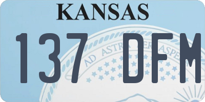 KS license plate 137DFM