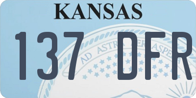 KS license plate 137DFR