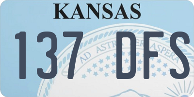 KS license plate 137DFS