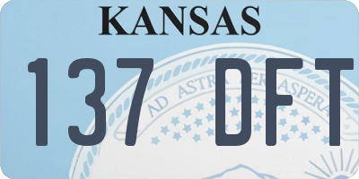 KS license plate 137DFT
