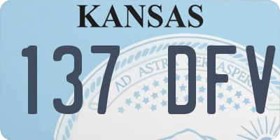 KS license plate 137DFV