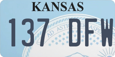 KS license plate 137DFW