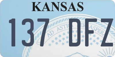 KS license plate 137DFZ