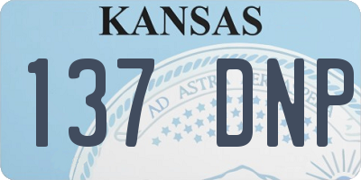 KS license plate 137DNP