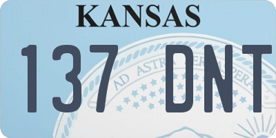 KS license plate 137DNT