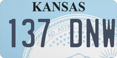 KS license plate 137DNW