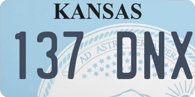 KS license plate 137DNX