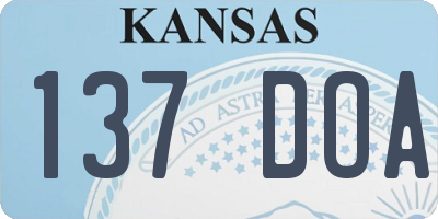 KS license plate 137DOA