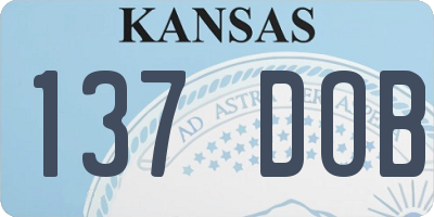 KS license plate 137DOB