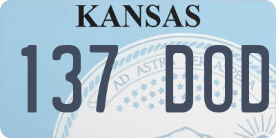 KS license plate 137DOD