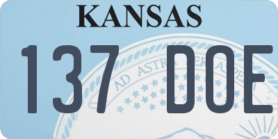 KS license plate 137DOE