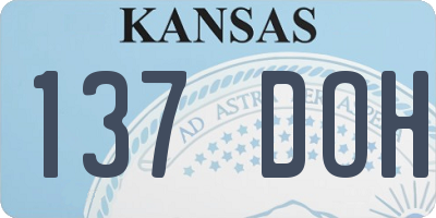 KS license plate 137DOH