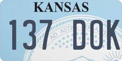 KS license plate 137DOK