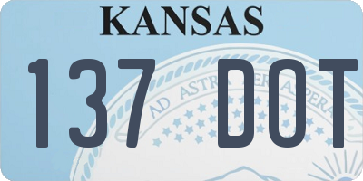 KS license plate 137DOT