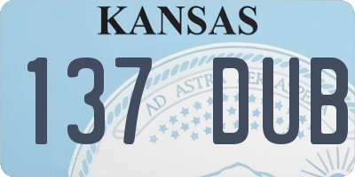 KS license plate 137DUB