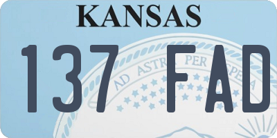 KS license plate 137FAD