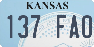 KS license plate 137FAO