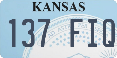 KS license plate 137FIQ
