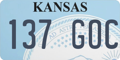 KS license plate 137GOC