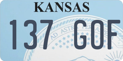 KS license plate 137GOF