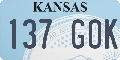 KS license plate 137GOK