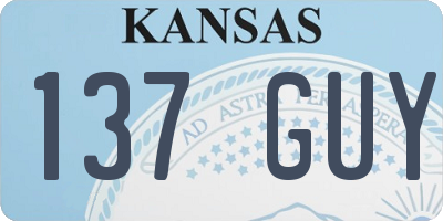 KS license plate 137GUY