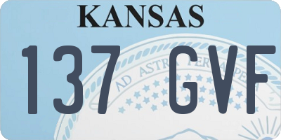 KS license plate 137GVF