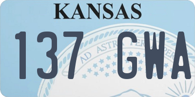 KS license plate 137GWA