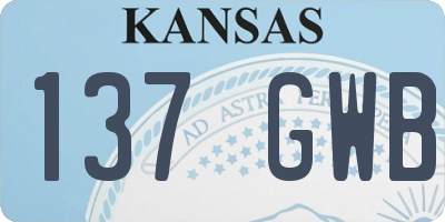 KS license plate 137GWB