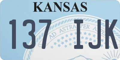 KS license plate 137IJK
